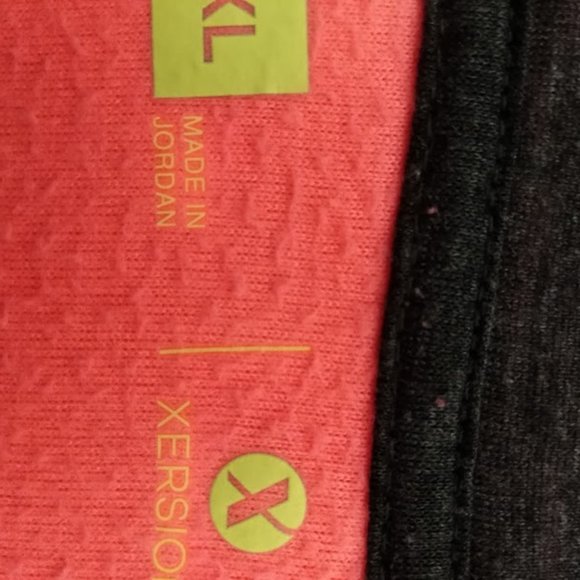 Xersion Fleece Hoodie Coral with Black Trim and‎ Thumb Holes Women's Size XL - Picture 6 of 6